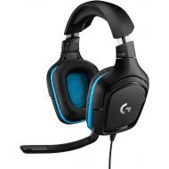 Logitech G432 Wired Gaming Headset, 7.1 Surround Sound, DTS Headphone:X 2.0, Flip-to-Mute Mic, PC (Leatherette) Black/Blue