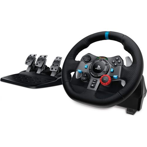  Logitech G Dual-Motor Feedback Driving Force G29 Gaming Racing Wheel with Responsive Pedals for PlayStation 5, PlayStation 4 and PlayStation 3 - Black
