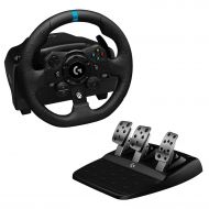 Logitech G923 Racing Wheel and Pedals for Xbox XS, Xbox One and PC featuring TRUEFORCE up to 1000 Hz Force Feedback, Responsive Pedal, Dual Clutch Launch Control, and Genuine Leath