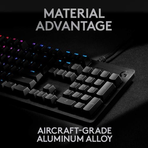  Logitech G513 RGB Backlit Mechanical Gaming Keyboard with GX Blue Clicky Key Switches (Carbon)