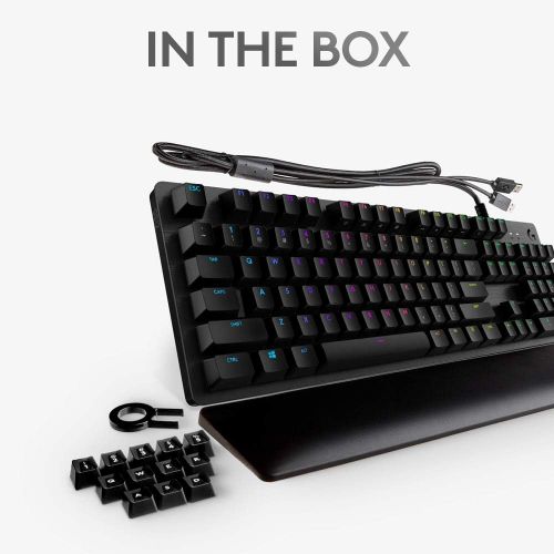  Logitech G513 RGB Backlit Mechanical Gaming Keyboard with GX Blue Clicky Key Switches (Carbon)