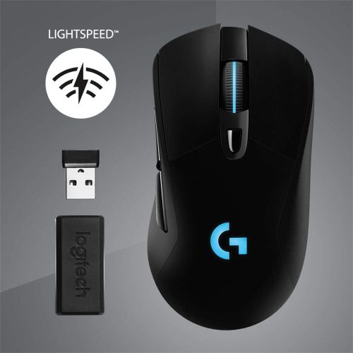  Logitech G703 Lightspeed Wireless Gaming Mouse W/Hero 16K Sensor, Lightsync RGB, PowerPlay Compatible, Lightweight 95G+10G Optional, 100-16, 000 DPI, Rubber Side Grips