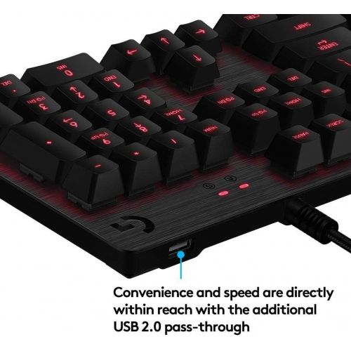  Logitech G413 Backlit Mechanical Gaming Keyboard with USB Passthrough  Carbon