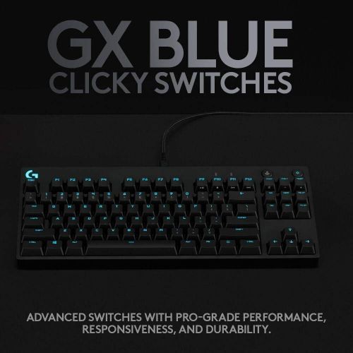  Logitech G PRO Mechanical Gaming Keyboard, Ultra Portable Tenkeyless Design, Detachable Micro USB Cable, 16.8 Million Color LIGHTSYNC RGB backlit keys