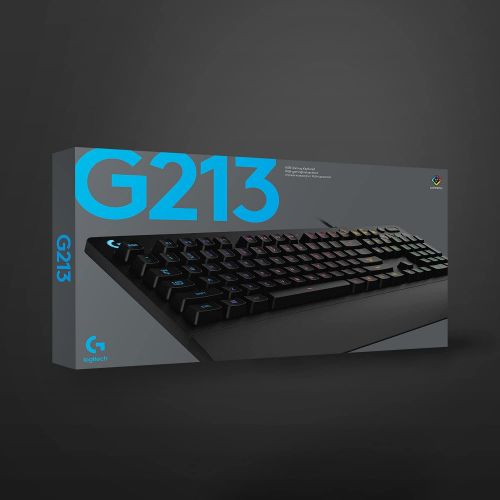  Logitech G213 Prodigy Gaming Keyboard, LIGHTSYNC RGB Backlit Keys, Spill-Resistant, Customizable Keys, Dedicated Multi-Media Keys ? Black