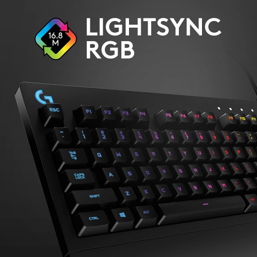  Logitech G213 Prodigy Gaming Keyboard, LIGHTSYNC RGB Backlit Keys, Spill-Resistant, Customizable Keys, Dedicated Multi-Media Keys ? Black