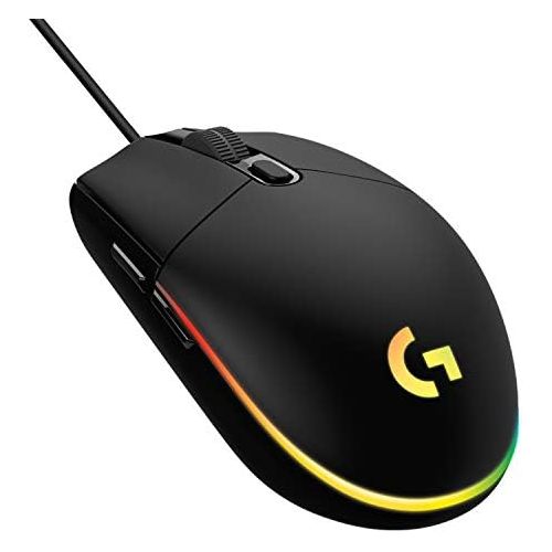  Logitech G203 Wired Gaming Mouse, 8,000 DPI, Rainbow Optical Effect LIGHTSYNC RGB, 6 Programmable Buttons, On-Board Memory, Screen Mapping, PC/Mac Computer and Laptop Compatible -