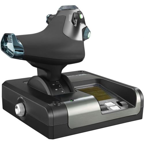  Logitech G Saitek X52 Pro Flight Control System, Controller and Joystick Simulator, LCD Display, Illuminated Buttons, 2xUSB, PC - Black/Silver