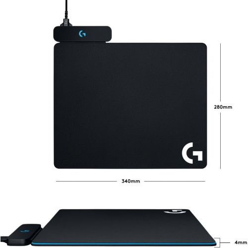  [무료배송]로지텍 지 파워플레이 무선 충전 게이밍 마우스 패드 Logitech G Powerplay Wireless Charging System for G502 Lightspeed, G703, G903 Lightspeed and PRO Wireless Gaming Mice, Cloth or Hard Gaming Mouse Pad - Black