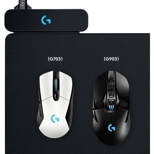  [무료배송]로지텍 지 파워플레이 무선 충전 게이밍 마우스 패드 Logitech G Powerplay Wireless Charging System for G502 Lightspeed, G703, G903 Lightspeed and PRO Wireless Gaming Mice, Cloth or Hard Gaming Mouse Pad - Black