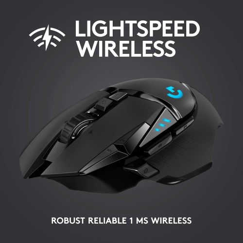  [무료배송]로지텍 라이트스피드 무선 게이밍 마우스 Logitech G502 Lightspeed Wireless Gaming Mouse with Hero 25K Sensor, PowerPlay Compatible, Tunable Weights and Lightsync RGB - Black