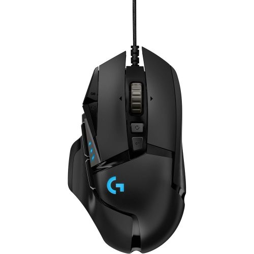 로지텍 [아마존베스트]Logitech G502 Hero High Performance Wired Gaming Mouse, Hero 16K Sensor, 16,000 DPI, RGB, Adjustable Weights, 11 Programmable Buttons, On-Board Memory, PC/Mac - Black (German Packa