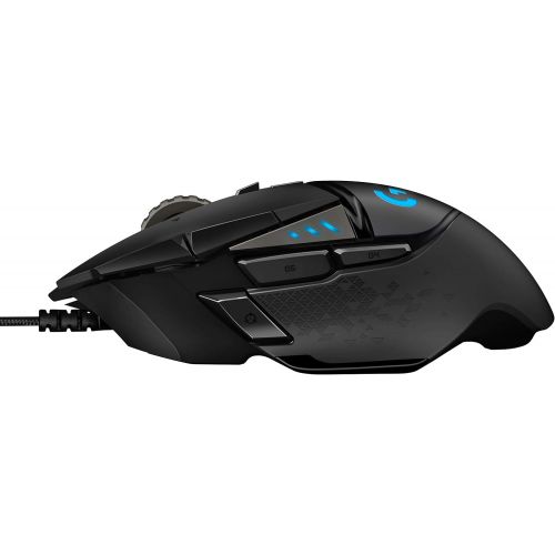 로지텍 [아마존베스트]Logitech G502 Hero High Performance Wired Gaming Mouse, Hero 16K Sensor, 16,000 DPI, RGB, Adjustable Weights, 11 Programmable Buttons, On-Board Memory, PC/Mac - Black (German Packa