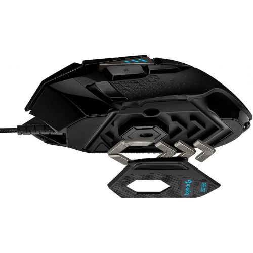 로지텍 [아마존베스트]Logitech G502 Hero High Performance Wired Gaming Mouse, Hero 16K Sensor, 16,000 DPI, RGB, Adjustable Weights, 11 Programmable Buttons, On-Board Memory, PC/Mac - Black