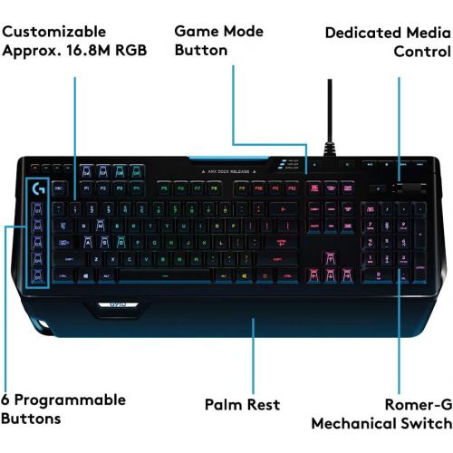  [아마존베스트]Logitech G910 Orion Spectrum RGB Wired Mechanical Gaming Keyboard