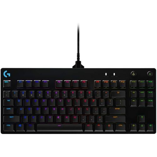  [아마존베스트]Logitech G PRO Mechanical Gaming Keyboard, Ultra Portable Tenkeyless Design, Detachable Micro USB Cable, 16.8 Million Color LIGHTSYNC RGB backlit keys