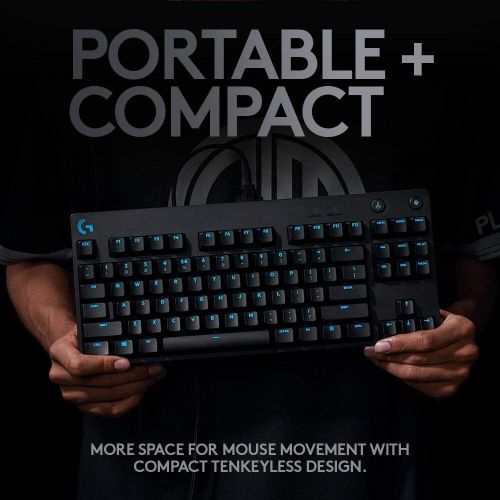  [아마존베스트]Logitech G PRO Mechanical Gaming Keyboard, Ultra Portable Tenkeyless Design, Detachable Micro USB Cable, 16.8 Million Color LIGHTSYNC RGB backlit keys