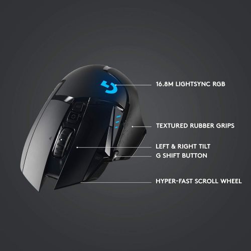  [아마존베스트]Logitech G502 Lightspeed Wireless Gaming Mouse with HERO 25K Sensor, PowerPlay Compatible, Tunable Weights and Lightsync RGB - Black