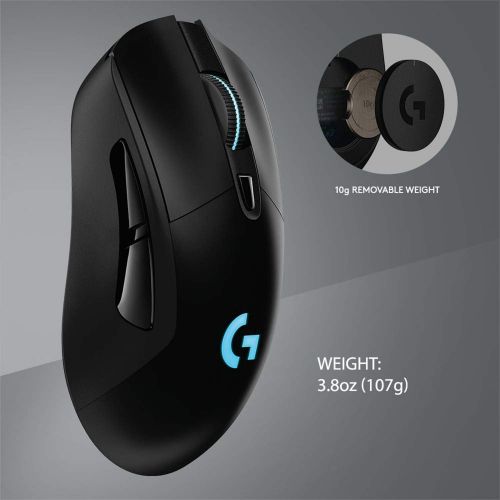  [아마존베스트]Logitech G703 Lightspeed Wireless Gaming Mouse W/Hero 16K Sensor, PowerPlay Compatible, Lightsync RGB, Lightweight 95G+10G Optional, 100-16, 000 DPI, Rubber Side Grips - Black