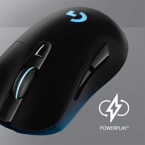  [아마존베스트]Logitech G703 Lightspeed Wireless Gaming Mouse W/Hero 16K Sensor, PowerPlay Compatible, Lightsync RGB, Lightweight 95G+10G Optional, 100-16, 000 DPI, Rubber Side Grips - Black