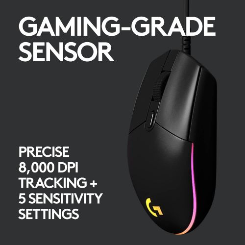  [아마존베스트]Logitech G203 LIGHTSYNC Wired Gaming Mouse - Black