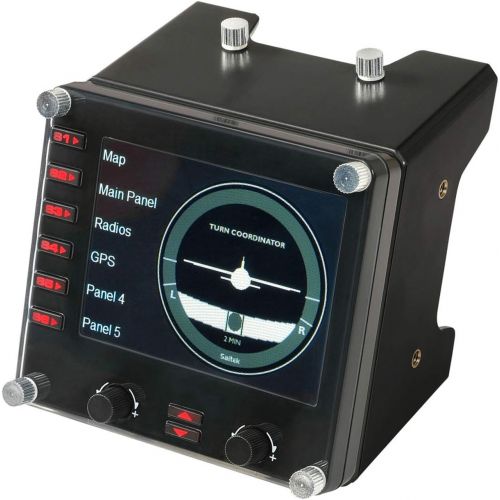  [아마존베스트]Logitech G Saitek Pro Flight Instrument Panel Control Panel for Flight Simulators 3.5 Inch LCD Colour Display 15 Display Options USB Expandable PC Black