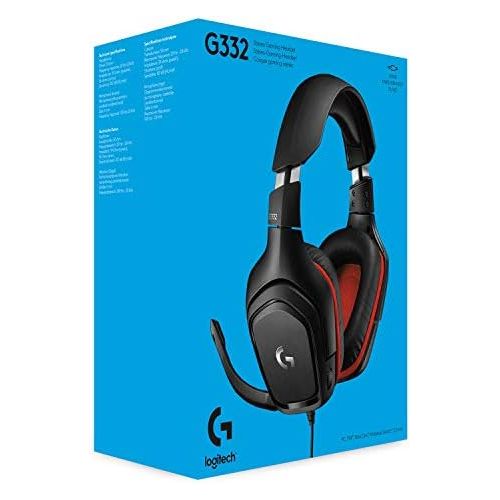  [아마존베스트]Logitech G332 gaming headphones (with stereo sound, 6mm microphone with flip-mute switch), Leatherette