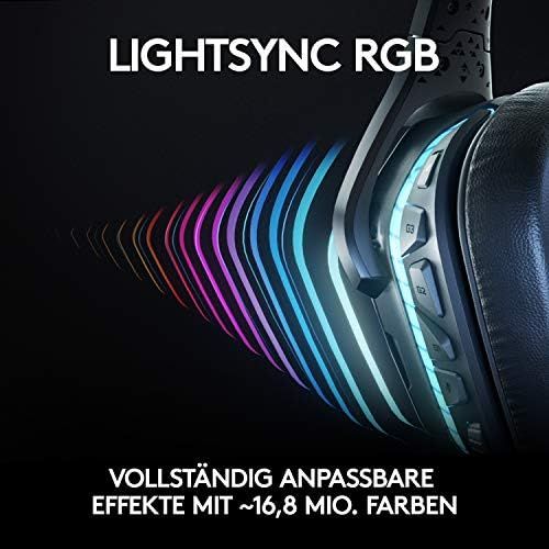  [아마존베스트]Logitech G935 wireless gaming headset with LIGHTSYNC RGB, 7.1 Surround Sound, DTS Headphone: X 2.0, 50mm driver, flip mute, wireless connection, PC / Mac / XboxOne / PS4 / Nintendo