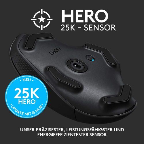  [아마존베스트]Logitech G 604 LIGHTSPEED Wireless Gaming Mouse, HERO 25K Sensor, 15 Programmable Buttons, 240 Hours Battery Life, Two Wireless Connection Modes, Wireless Connection, PC/Mac, Black