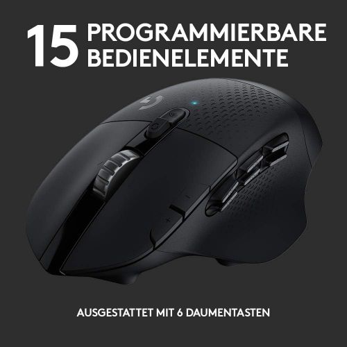  [아마존베스트]Logitech G 604 LIGHTSPEED Wireless Gaming Mouse, HERO 25K Sensor, 15 Programmable Buttons, 240 Hours Battery Life, Two Wireless Connection Modes, Wireless Connection, PC/Mac, Black