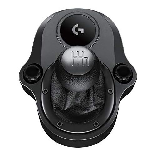  [아마존베스트]Logitech G Logitech Driving Force shift lever, 6 gears with H-pattern, shift knob made of real leather and steel, integrated mounting brackets, compatible with Driving Force racing steering w