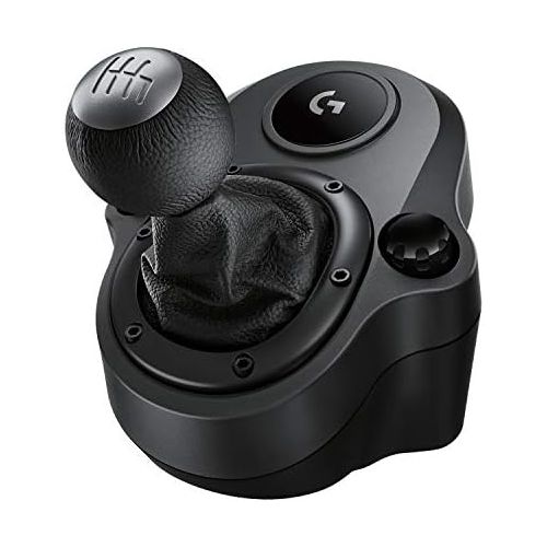  [아마존베스트]Logitech G Logitech Driving Force shift lever, 6 gears with H-pattern, shift knob made of real leather and steel, integrated mounting brackets, compatible with Driving Force racing steering w