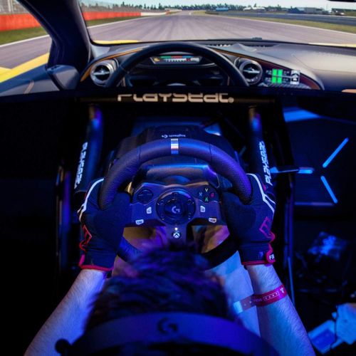  [아마존베스트]Logitech G920 Driving Force Gaming racing steering wheel, twin-engine Force Feedback, 900 ° steering range, leather steering wheel, adjustable stainless steel floor pedals, Xbox On