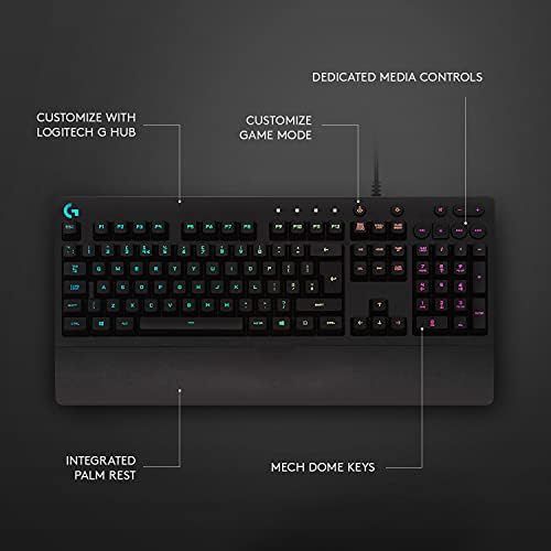  [아마존베스트]Logitech G Logitech Prodigy G213 Gaming Keyboard with RGB Backlight