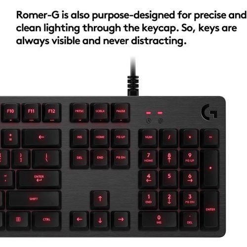 로지텍 Logitech G413 Backlit Mechanical Gaming Keyboard with USB Passthrough  Carbon