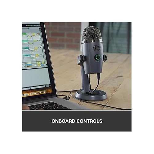  Logitech for Creators Blue Yeti Nano USB Microphone for Gaming, Streaming, Podcasting,Twitch, YouTube, Discord, Recording for PC and Mac, Plug & Play - Shadow Grey