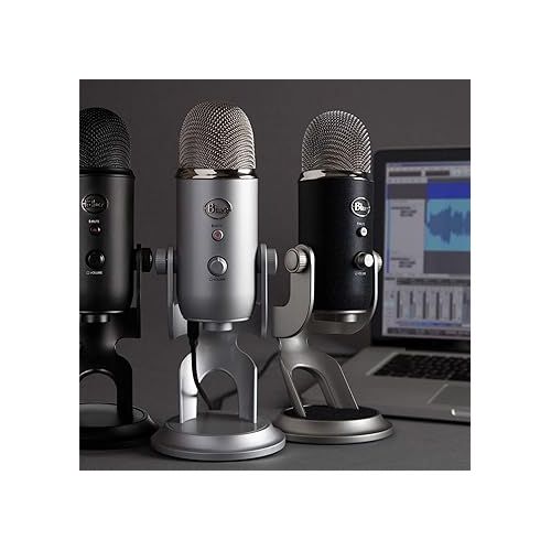  Logitech for Creators Blue Yeti USB Mic for Recording and Streaming on PC and Mac, Blue VO!CE effects, 4 Pickup Patterns, Headphone Output and Volume Control, Stand, Plug and Play - Black & Teal
