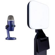 Logitech Blue Yeti Nano Premium USB Microphone for PC, Mac, Gaming, Recording, Streaming, Podcasting- Vivid Blue+ Litra Glow Premium LED Streaming Light with TrueSoft, adjustable monitor mount