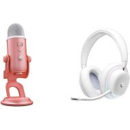 Blue Yeti USB Microphone for PC, Mac, Gaming, Recording, Streaming, and Podcasting + G733 Lightspeed Wireless Gaming Headset with Suspension Headband, Lightsync RGB, and PRO-G audio - Pink Dawn