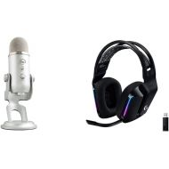 Blue Yeti USB Microphone for PC, Mac, Gaming, Recording, Streaming, and Podcasting + G733 Lightspeed Wireless Gaming Headset with Suspension Headband, Lightsync RGB, and PRO-G Audio - Silver