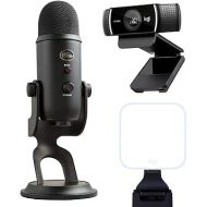 Blue Yeti Podcast Equipment Bundle - for PC, Mac, Gaming, Recording, Streaming, Podcasting, Studio, and Computer Condenser, Blue VO!CE Effects, 4 Pickup Patterns, Premium LED Light - Blackout