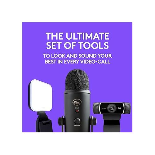  Blue Yeti Podcast Equipment Bundle - for PC, Mac, Gaming, Recording, Streaming, Podcasting, Studio, and Computer Condenser, Blue VO!CE Effects, 4 Pickup Patterns, Premium LED Light - Blackout