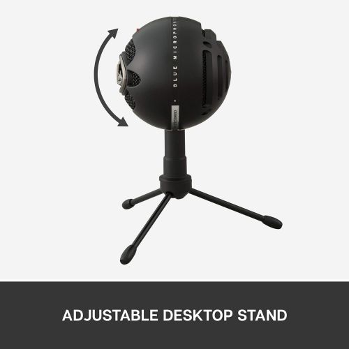  Blue Snowball iCE USB Mic for Recording and Streaming on PC and Mac, Cardioid Condenser Capsule, Adjustable Stand, Plug and Play  Black