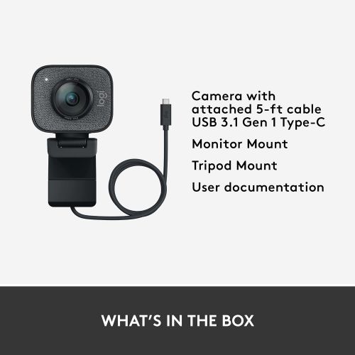 로지텍 Logitech for Creators StreamCam Premium Webcam for Streaming and Content Creation, Full HD 1080p 60 fps, Premium Glass Lens, Smart Auto-Focus, for PC/Mac ? Graphite