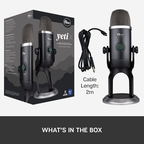  [아마존베스트]Blue Yeti X Professional Condenser USB Microphone with High-Res Metering, LED Lighting & Blue Voice Effects for Gaming, Streaming & Podcasting On PC & Mac