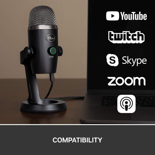  Logitech for Creators Blue Yeti Nano USB Microphone for PC, Podcast, Gaming, Streaming, Studio, Computer Mic - Blackout