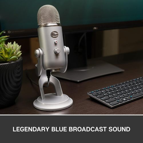  Logitech for Creators Blue Microphones Yeti USB Mic for Recording and Streaming on PC/Mac, Blue VOICE effects, 4 Pickup Patterns, Headphone Output and Volume Control, Adjustable Stand, Plug and Play ? S
