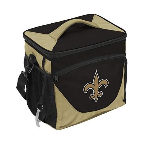  Logo Brands NFL New Orleans Saints 24 Can Cooler, One Size, Black