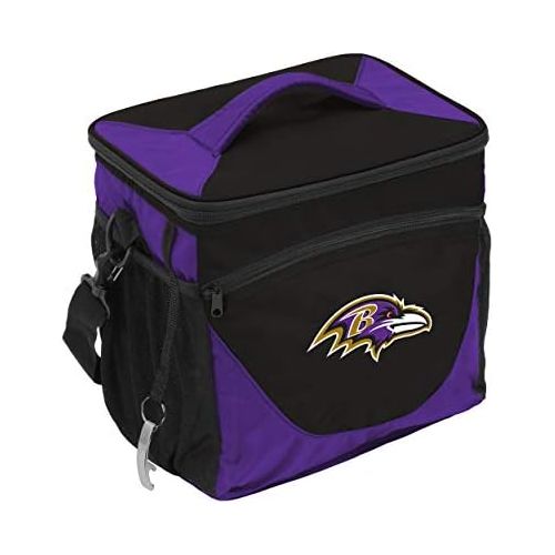  Logo Brands NFL Baltimore Ravens 24 Can Cooler, One Size, Black