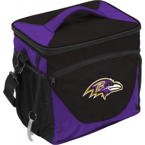  Logo Brands NFL Baltimore Ravens 24 Can Cooler, One Size, Black